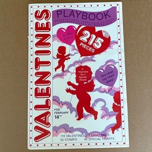 Vintage 1980s Kids Valentine Playbook – Punch Out Cards – Incomplete